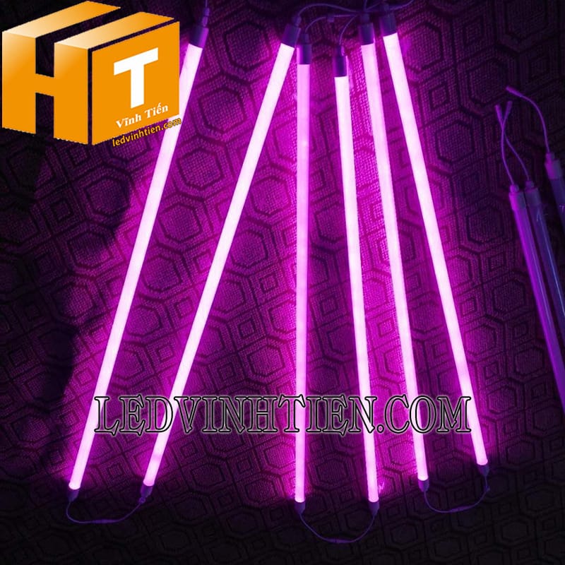 Bóng led tuýp T8 6 tấc màu hồng