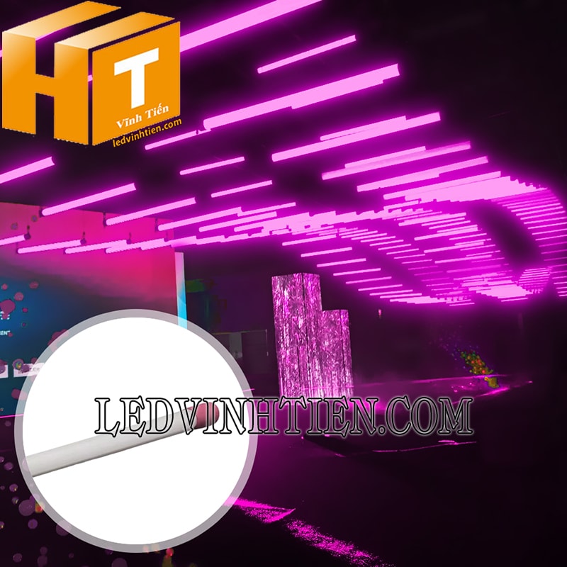 Đèn led tuýp màu hồng trang trí nội thất