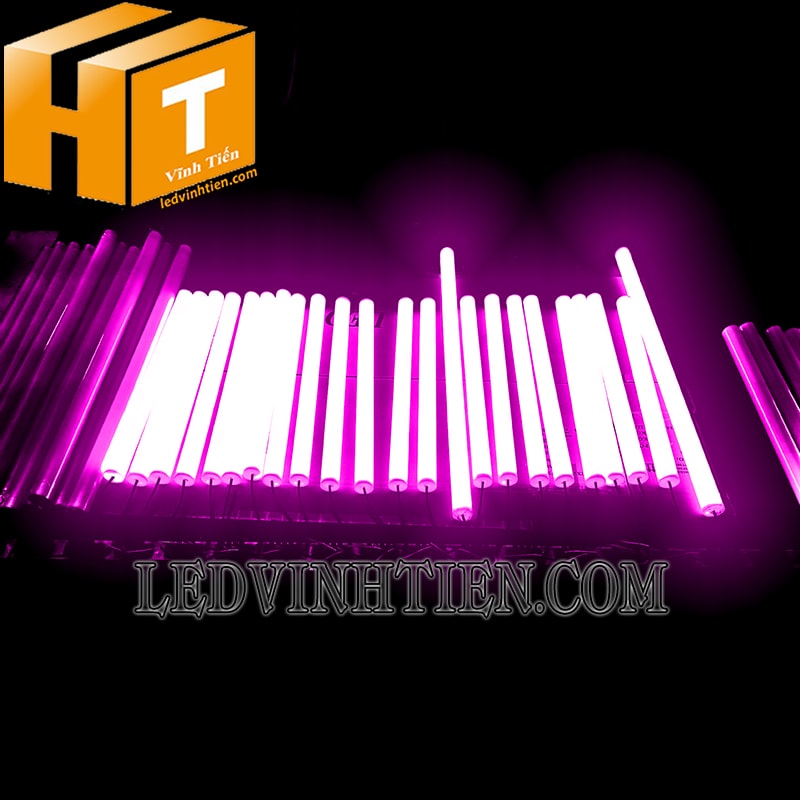 Đèn led tuýp T8 6 tấc màu hồng