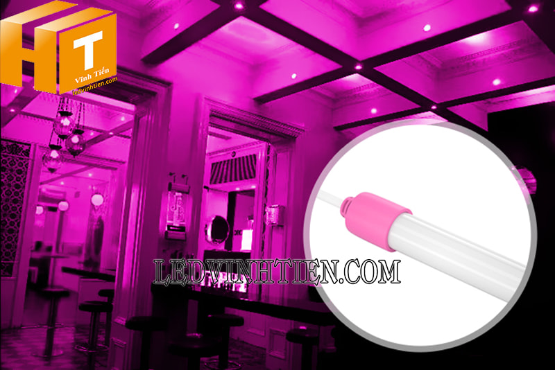 Đèn tuýp led 60cm trang trí màu hồng