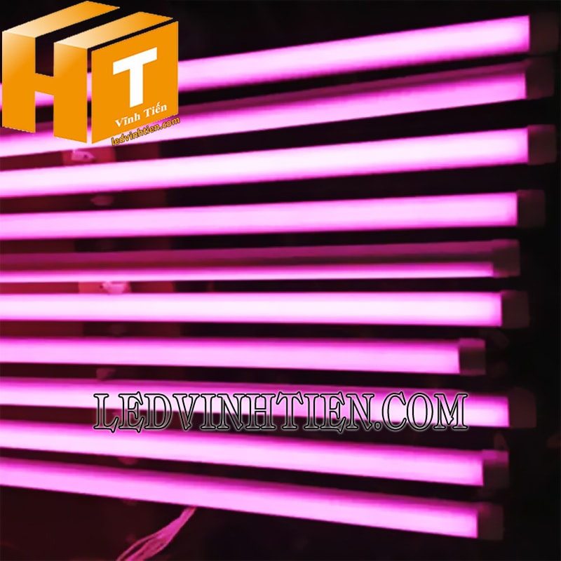 Led tuýp T8 6 tấc trang trí màu hồng