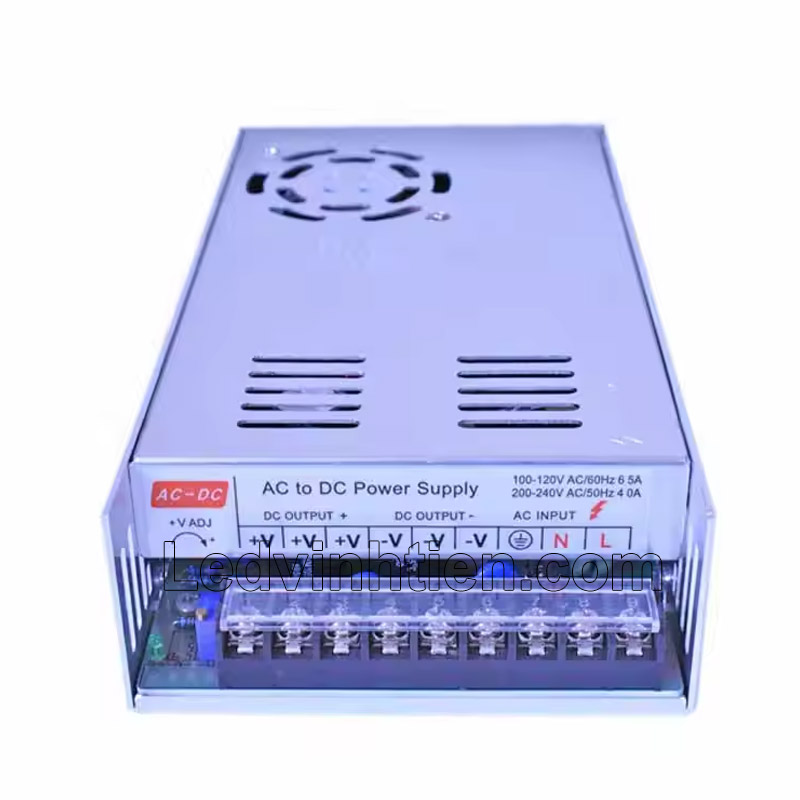 Nguồn điện 12V 33A 400W với quạt, thiết kế gọn gàng và bền bỉ