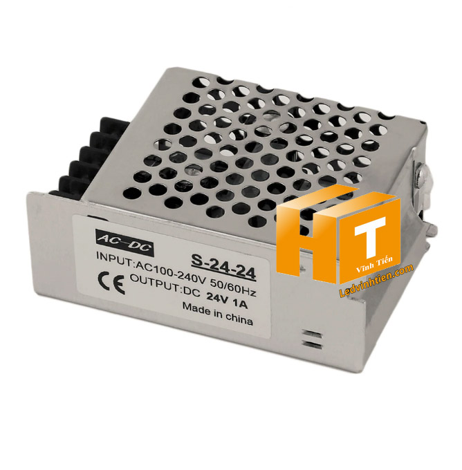 Bộ nguồn 24V 1A 24W, thiết kế không quạt, giảm tiếng ồn tối đa.