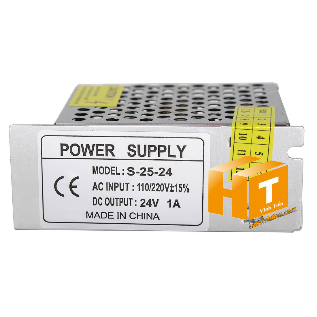 Nguồn 24V 1A không quạt, công suất 24W, phù hợp cho hệ thống camera.
