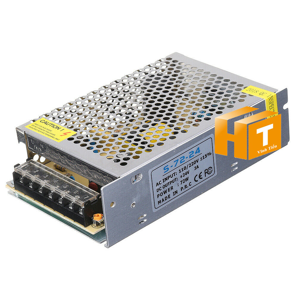 Nguồn 24V 3A không quạt, tiết kiệm điện, hiệu suất hoạt động cao.