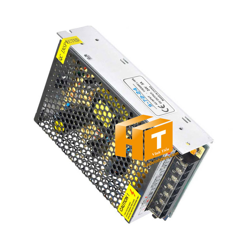 Bộ nguồn 24V 3A không quạt, chống nhiễu tốt, an toàn cho thiết bị.