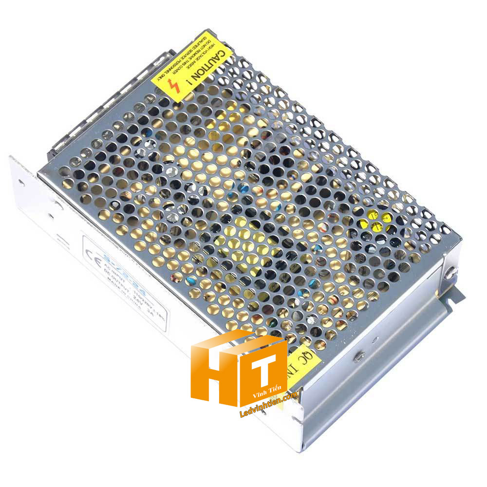 Nguồn 24V 3A không quạt, thiết kế gọn nhẹ, phù hợp nhiều thiết bị.