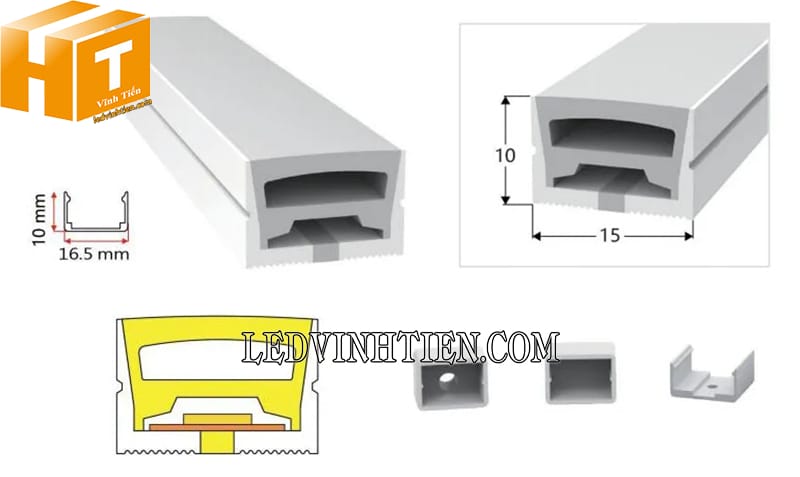 Silicon định hình U ốp nổi 15x10mm