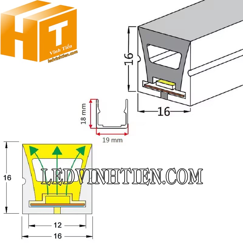 Silicon uốn dẻo định hình 16x16mm