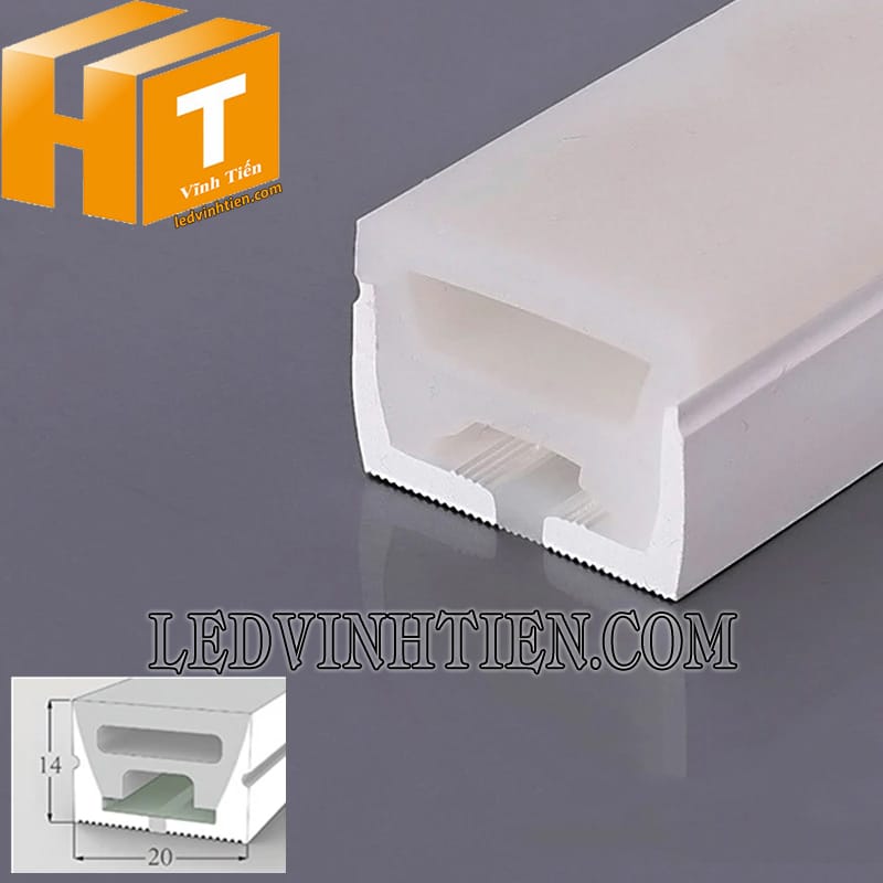 Ống silicon 20x14mm định hình đèn led dây cao cấp