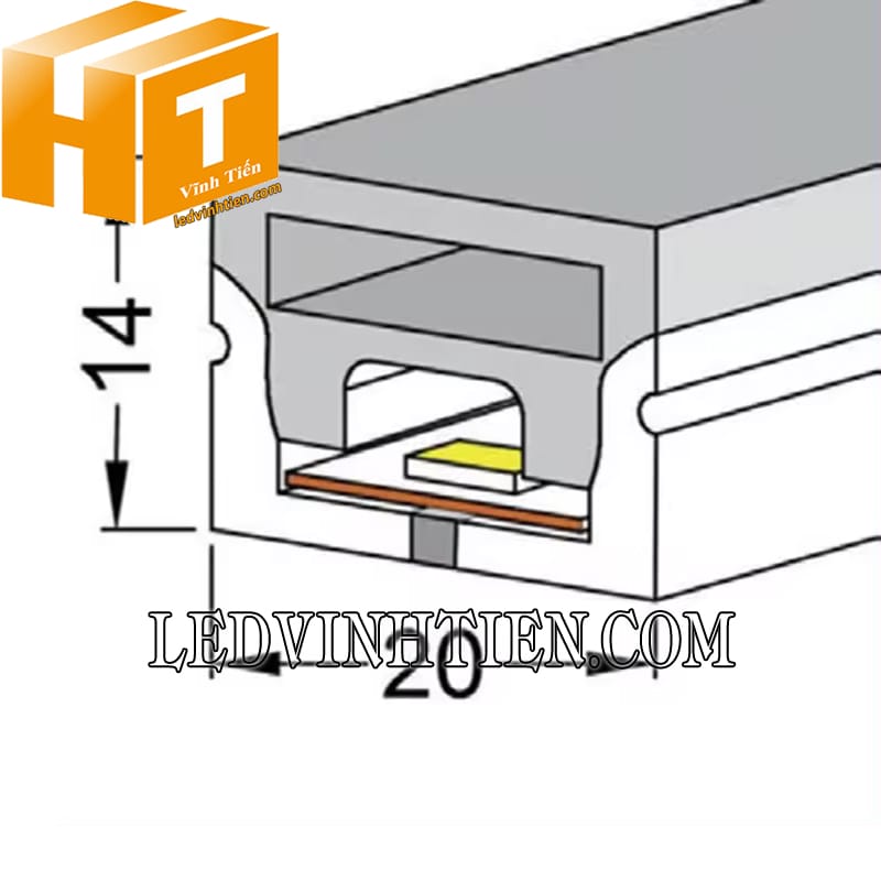 Silicon định hình lắp nổi 20x14mm giá rẻ