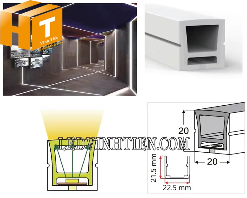 Ống luồn silicon uốn dẻo định hình 20x20mm giá rẻ