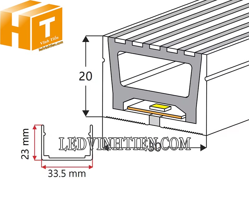 Dây silicon định hình gắn nổi 30x20mm loại tốt