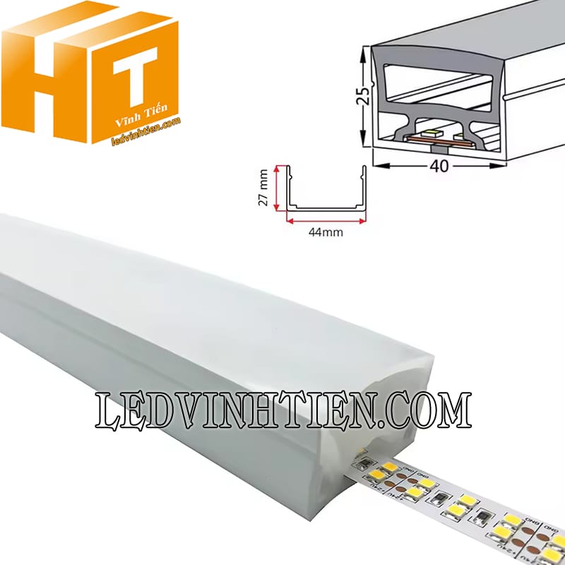 Ống silicon định hình lắp nổi 40x25mm