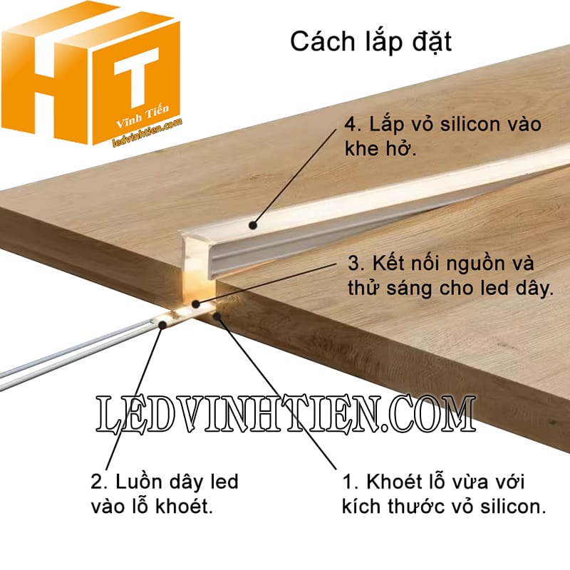 Hướng dẫn lắp đặt dây silicon định hình âm