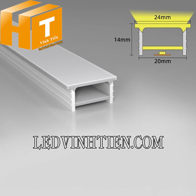 Silicon định hình lắp âm 20x14mm