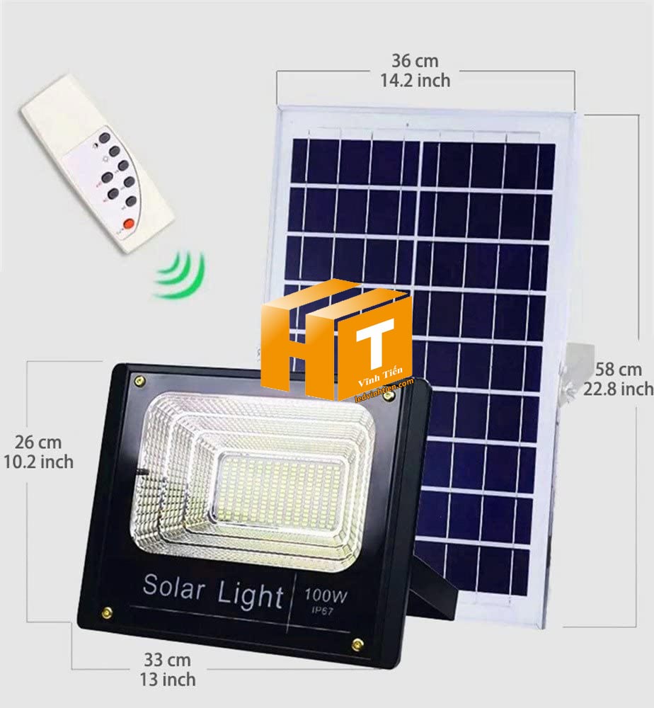 Đèn pha năng lượng mặt trời 60W (Đèn pha led năng lượng mặt trời 60W VTHT-NLMT005). sử dụng năng lượng mặt trời chiếu sáng từ 3-5 năm không lo tốn tiền điện,  hiêu JINDIAN, Thời gian chiếu sáng đến 10-12 giờ liên tục,  Đèn có tính năng tự động bật khi trời tối và tắt khi trời sáng.  Lắp đặt dễ dàng, phù hợp mọi địa hình,  Thắp sáng suốt đêm, tránh xa sự dòm ngó của trộm cắp  Kèm theo điều khiển bật/tắt từ xa và chế độ hằng giờ hiện đại giúp cuộc sống của bạn dễ dàng và tiện lợi hơn bao giờ hết.  Tấm pin công nghệ Poly, tuổi thọ lên đến 10-12 năm. Thích hợp lắp đặt trong nhà, các ki ốt, nhà hàng, trên tàu thuyền. sản phẩm đèn năng lượng dùng ngoài trời, loại tốt, giá rẻ, chất lượng, siêu sáng, cảm úng chuyển động, chính hãng ledvinhtien.com